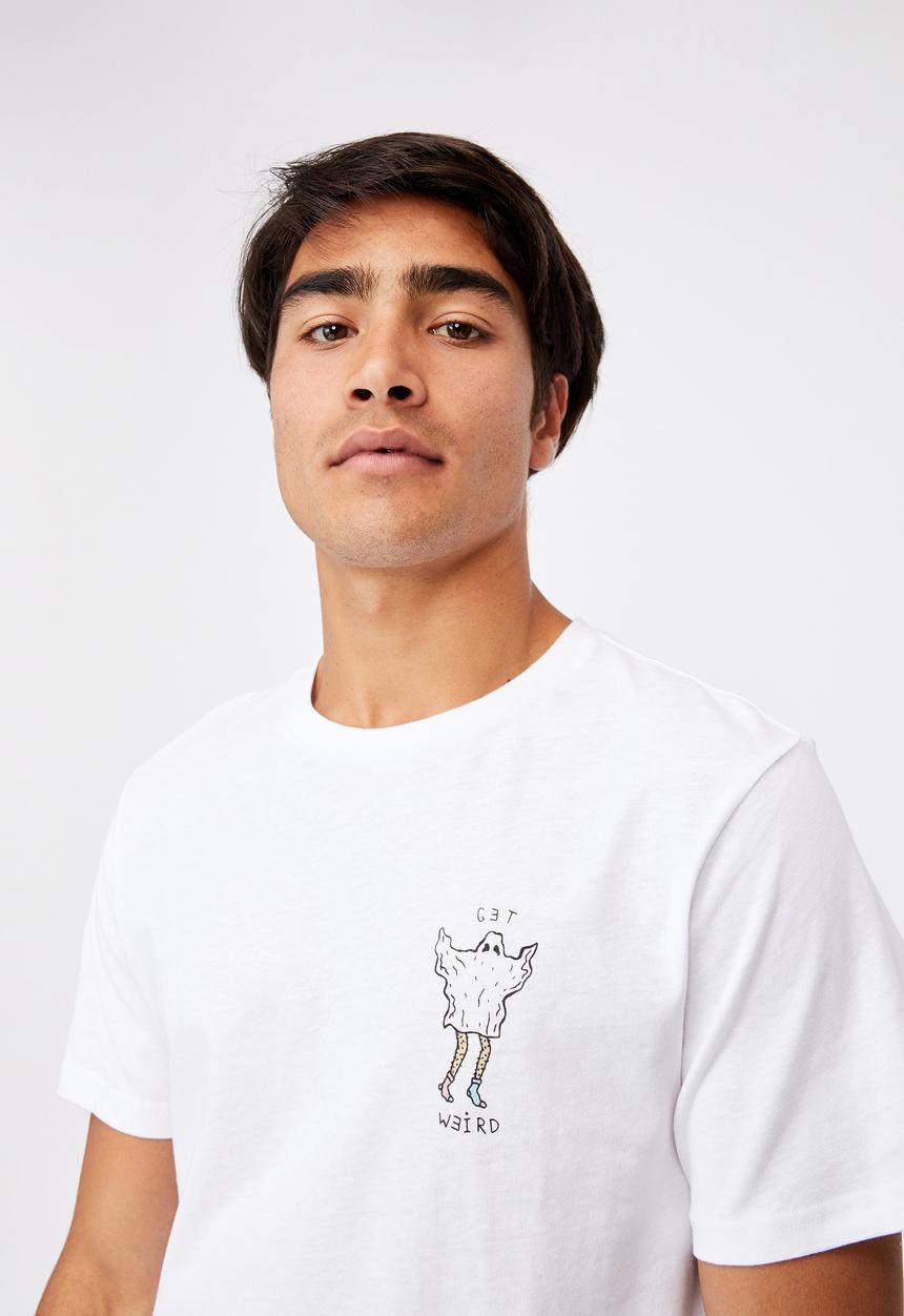 Cotton On - Tbar art T-shirt - white