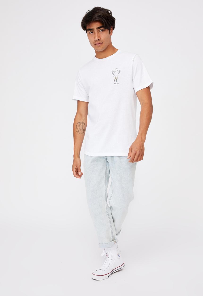 Cotton On - Tbar art T-shirt - white