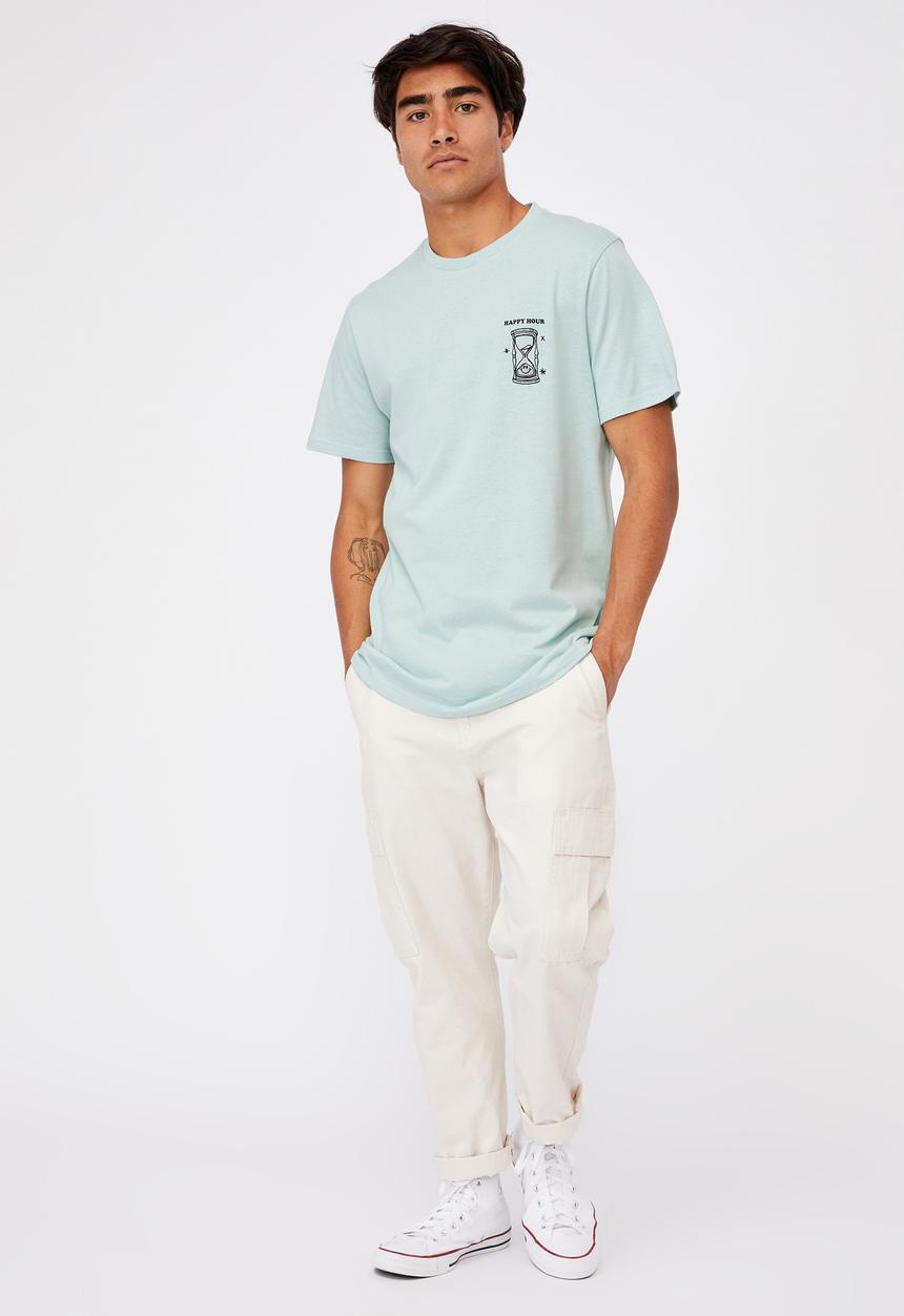 Cotton On - Tbar art T-shirt - mist blue