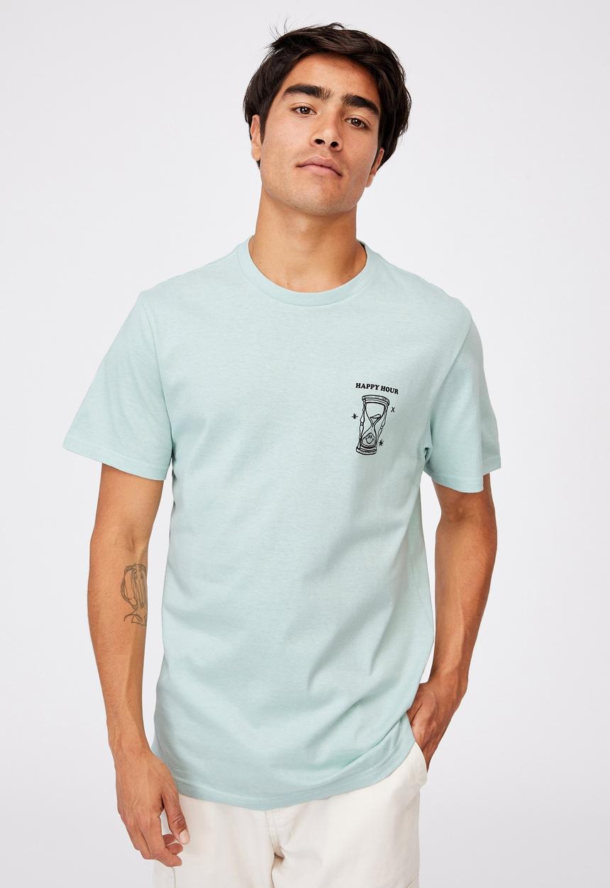Cotton On - Tbar art T-shirt - mist blue
