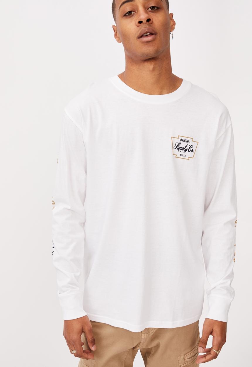 Cotton On - Tbar long sleeve T-shirt - white