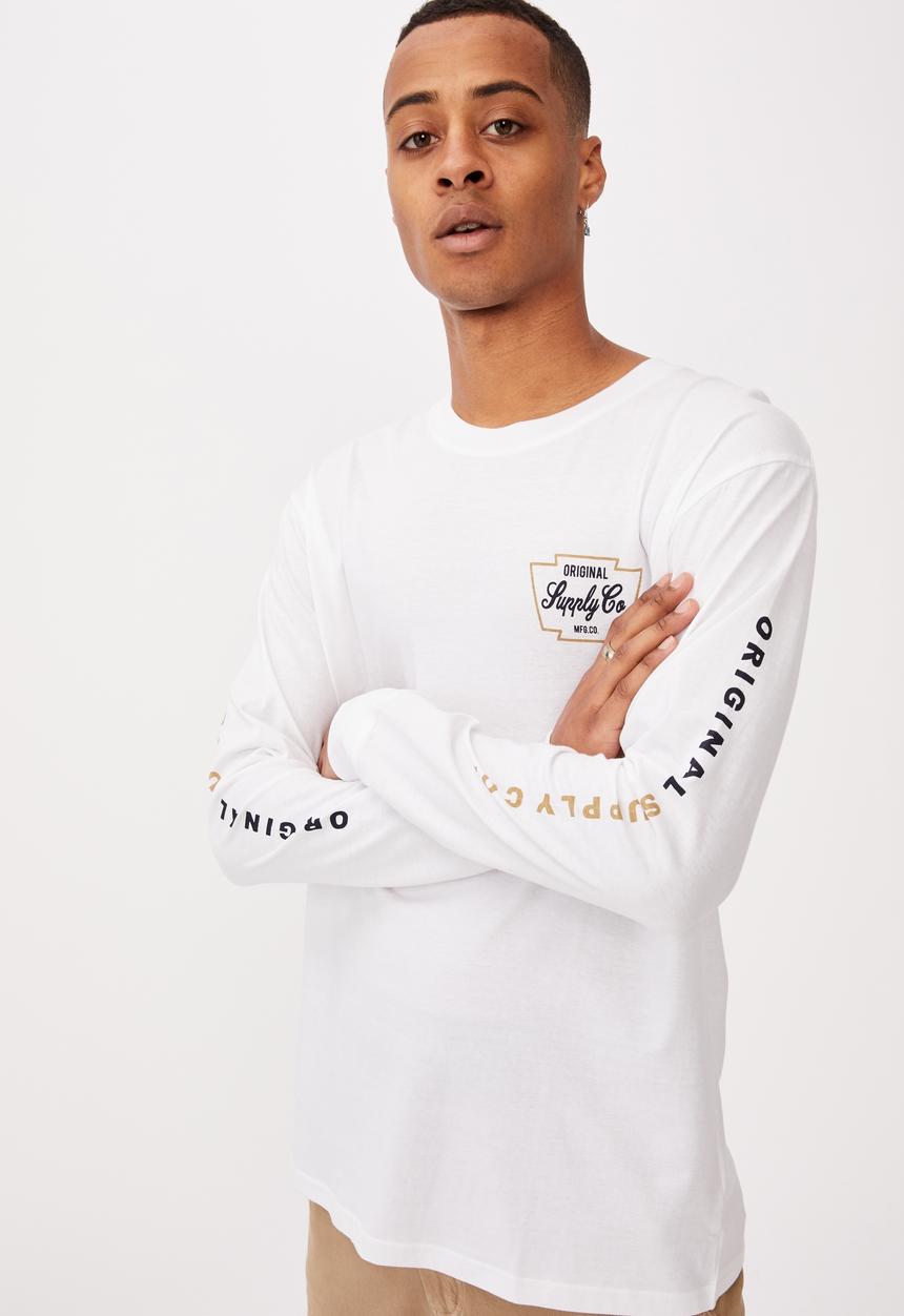 Cotton On - Tbar long sleeve T-shirt - white