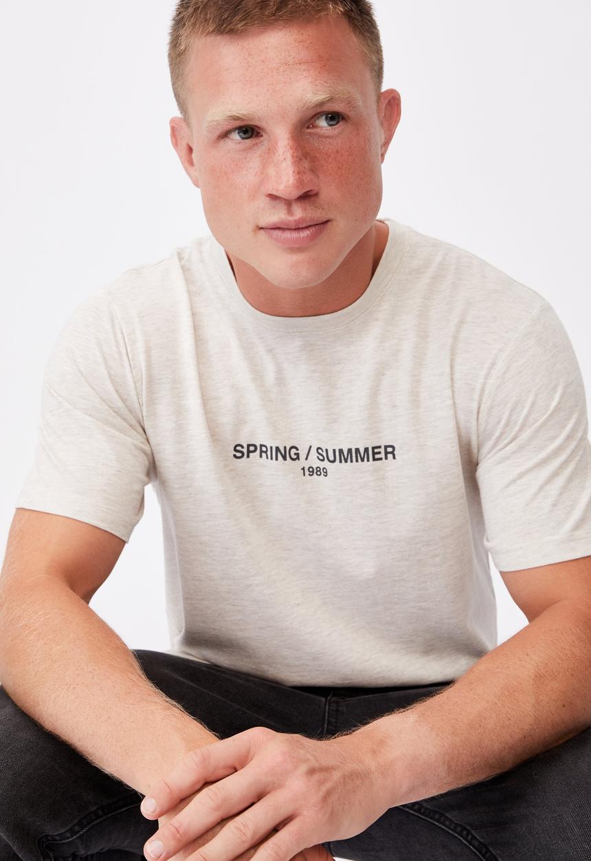 Cotton On - Tbar text T-shirt - neutral 