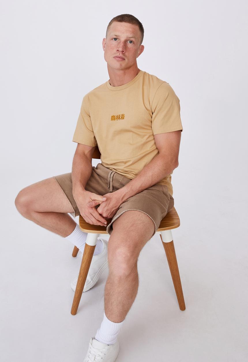 Cotton On - Tbar text T-shirt - light camel