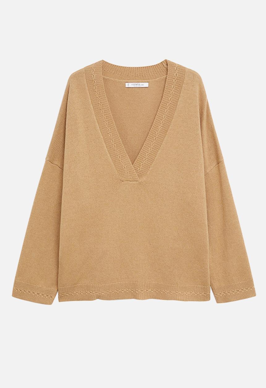 Violeta by Mango - Plus Sweater massine - medium brown