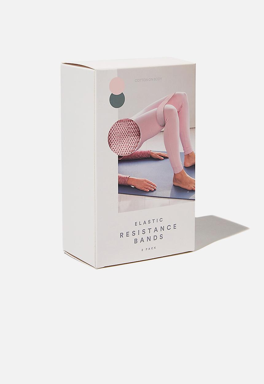 Cotton On - Elastic resistance bands 2 pack - rosewater & khaki