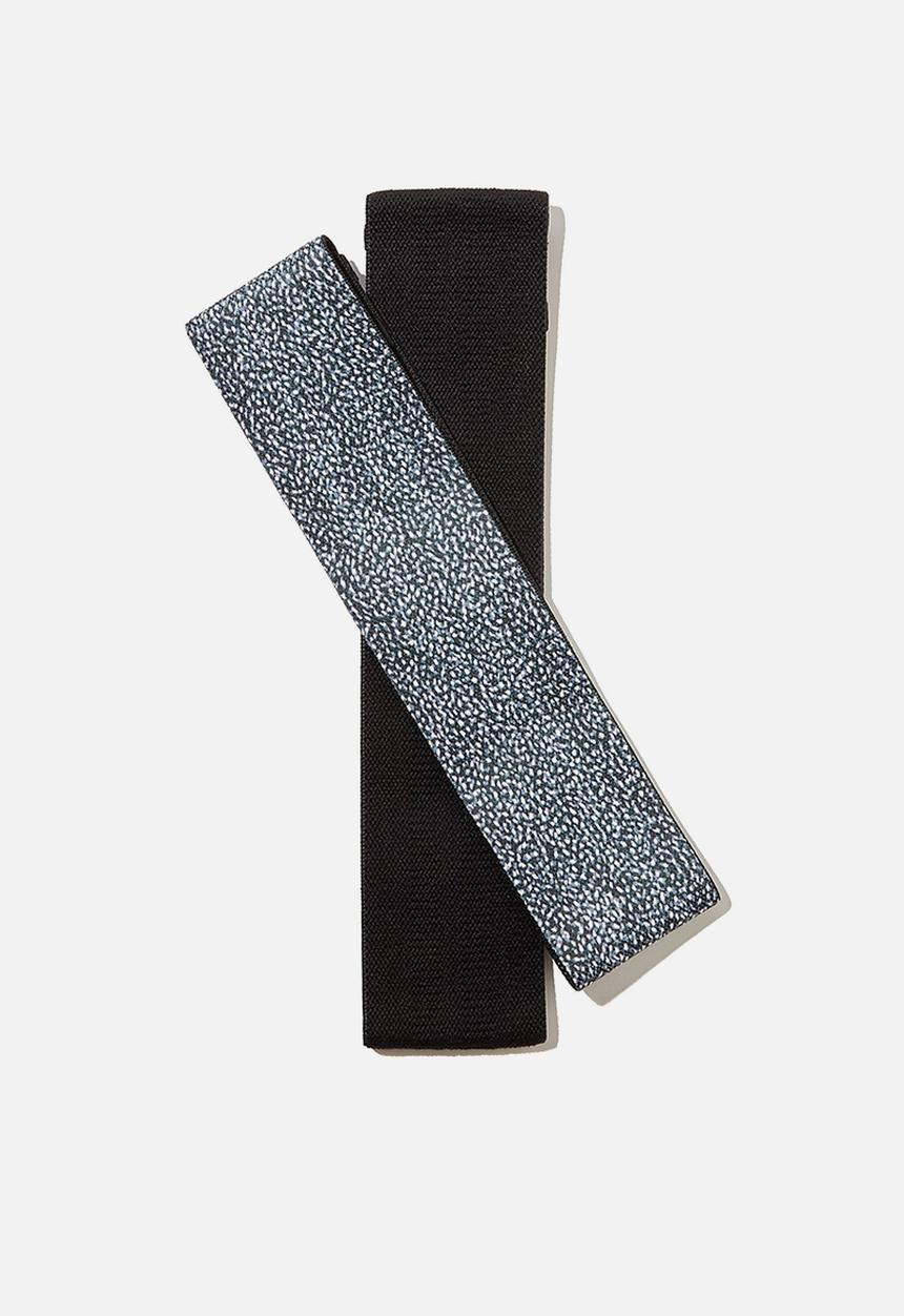 Cotton On - Elastic resistance bands 2 pack -  speckle & black