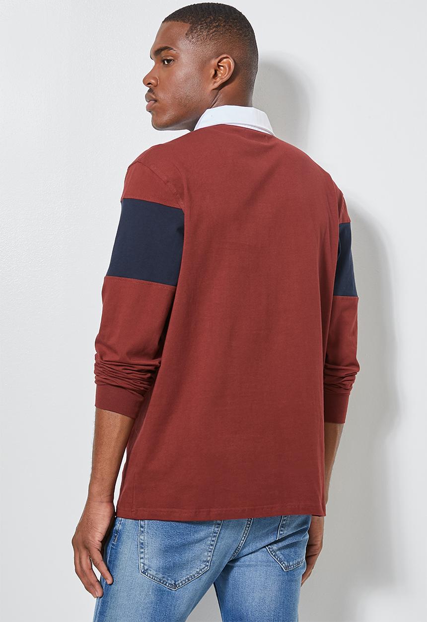 Superbalist - Rugby jersey - burgundy & navy 