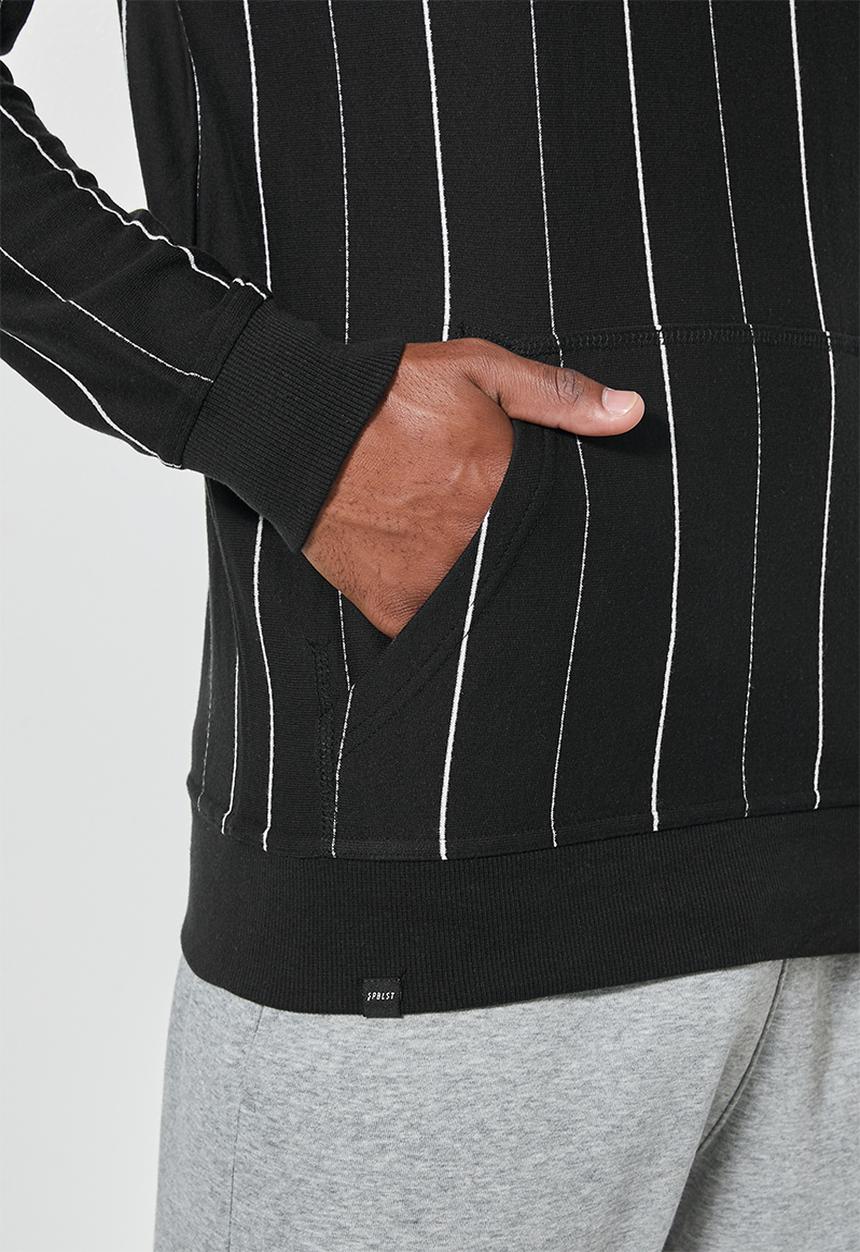 Superbalist - Maddox stripe pullover hoodie - black & white 