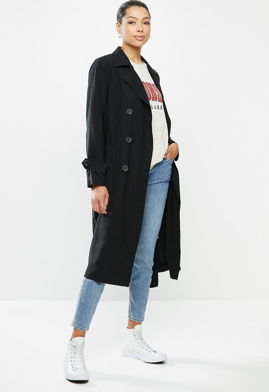Cotton On - Casual drapey trench - black