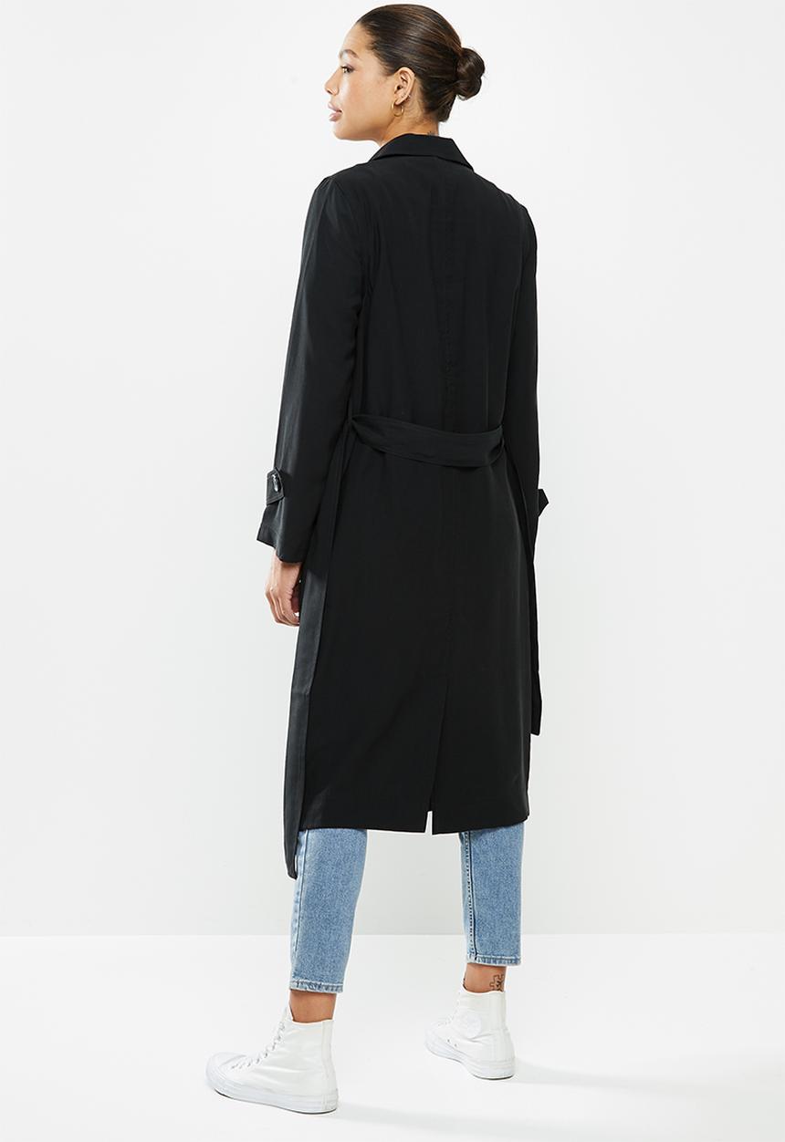 Cotton On - Casual drapey trench - black