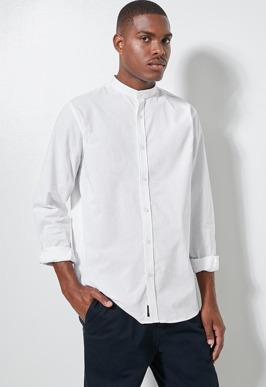 Superbalist - Lee regular fit mandarin oxford shirt - white