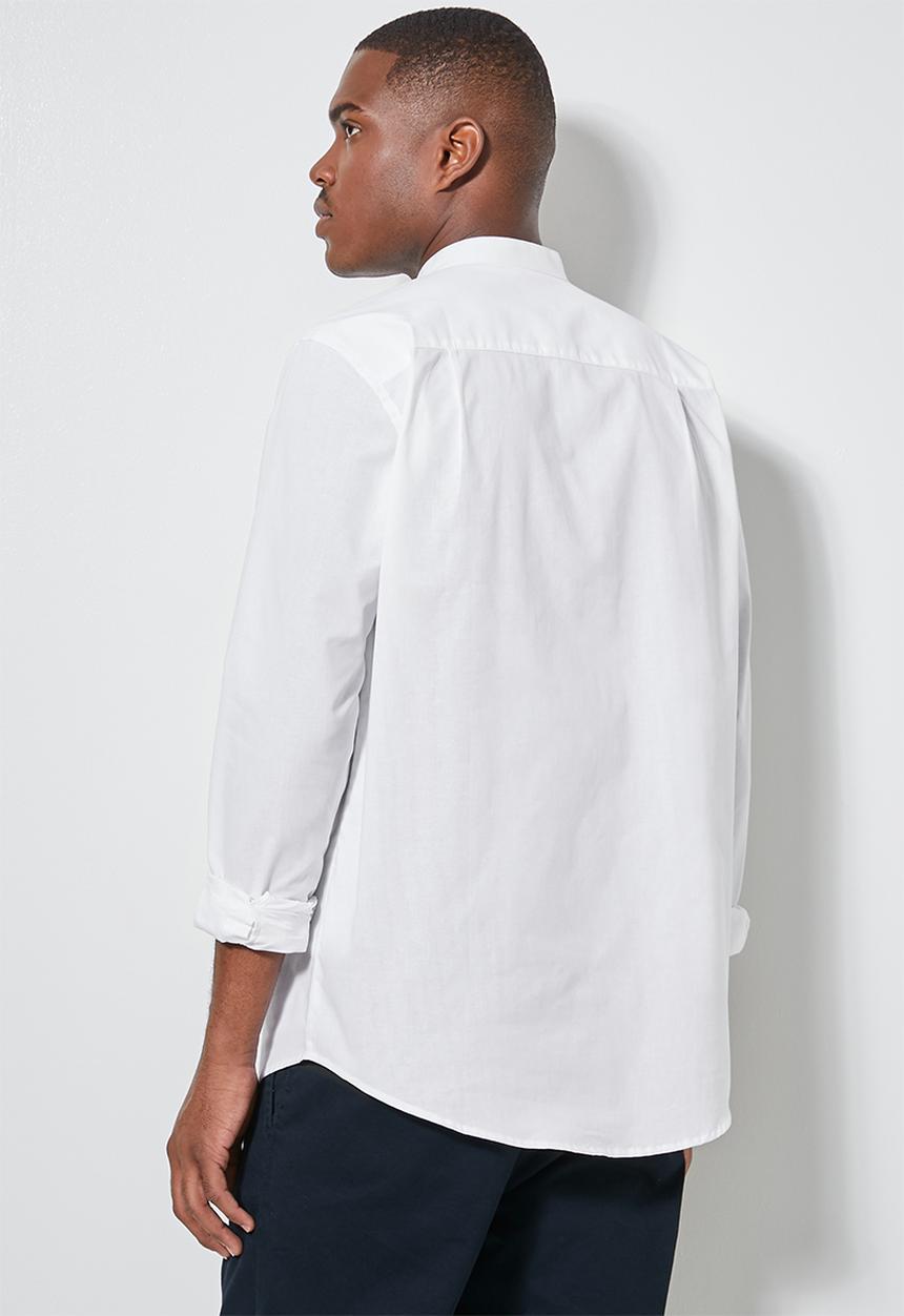 Superbalist - Lee regular fit mandarin oxford shirt - white