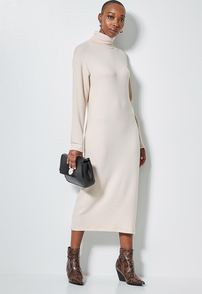 Superbalist - Dolman sleeve soft touch dress - beige 
