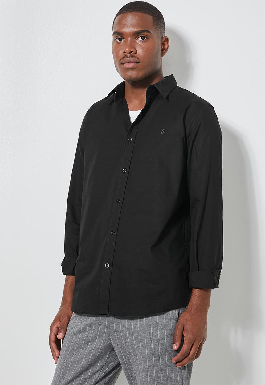 Superbalist - Barber regular fit oxford shirt - black