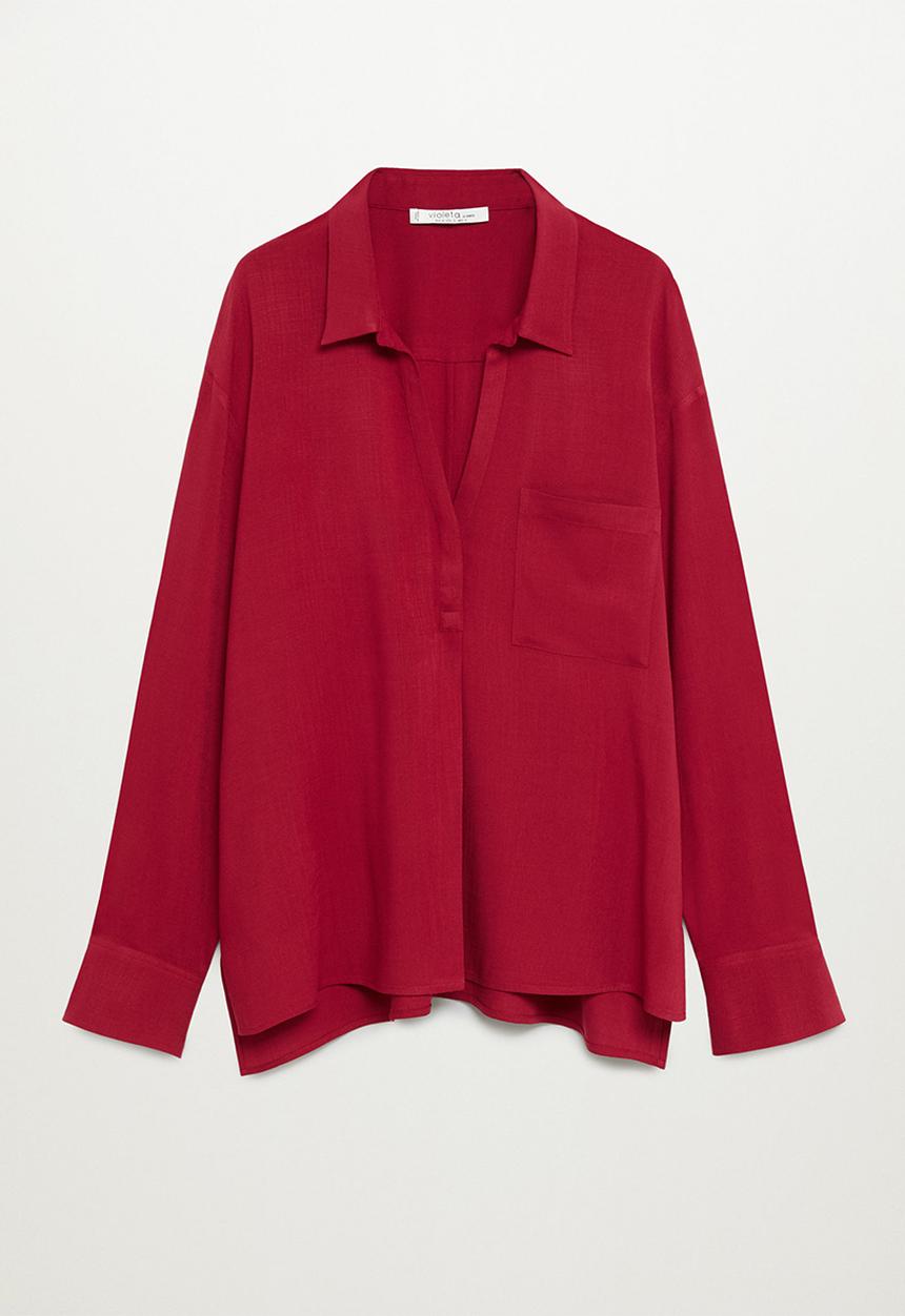 Violeta by Mango - Plus Blouse ruth8 - dark red