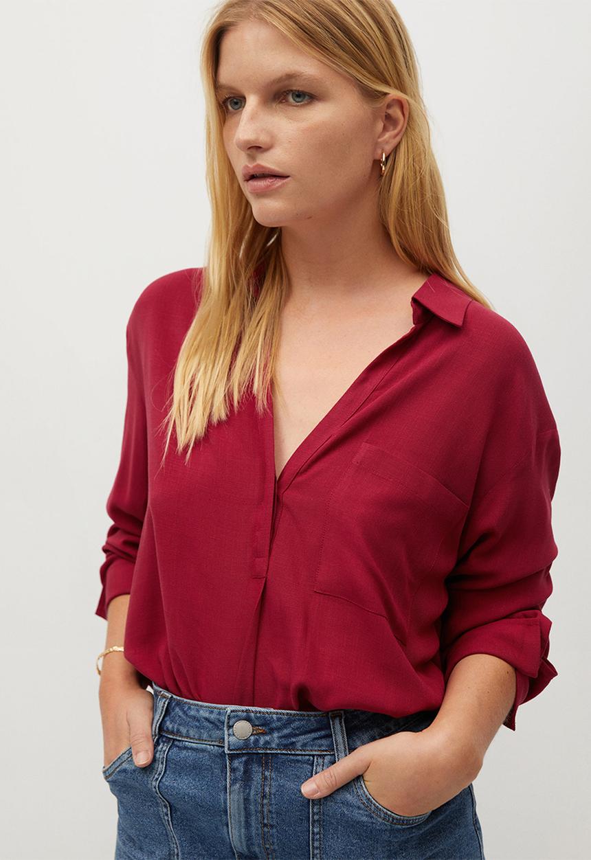 Violeta by Mango - Plus Blouse ruth8 - dark red