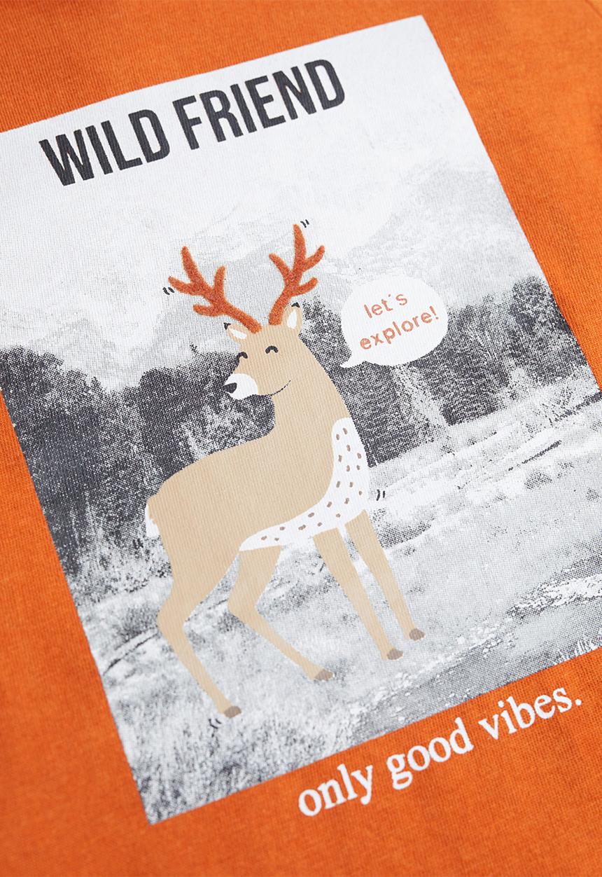 MANGO - Bear long sleeve tee - orange
