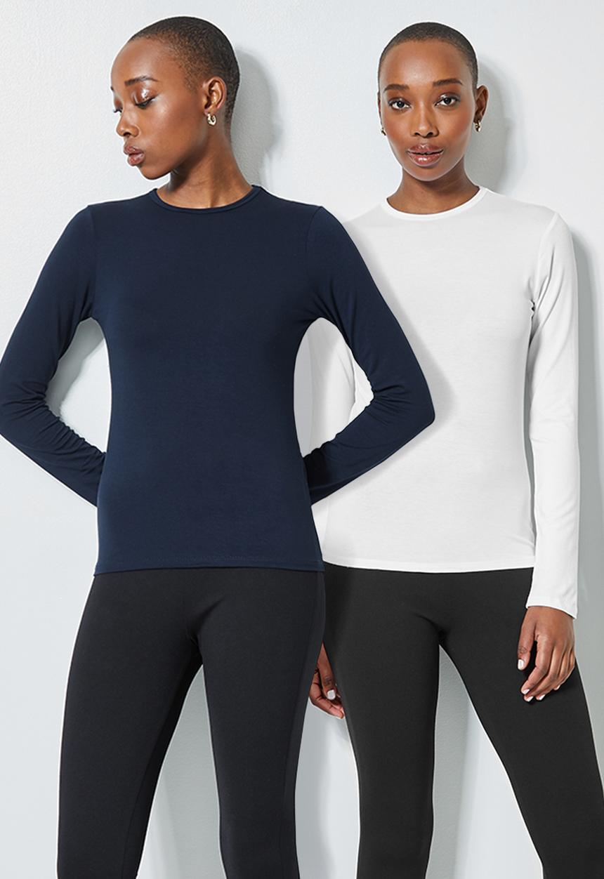 Superbalist - 2 Pack viscose crew neck tops - navy & white