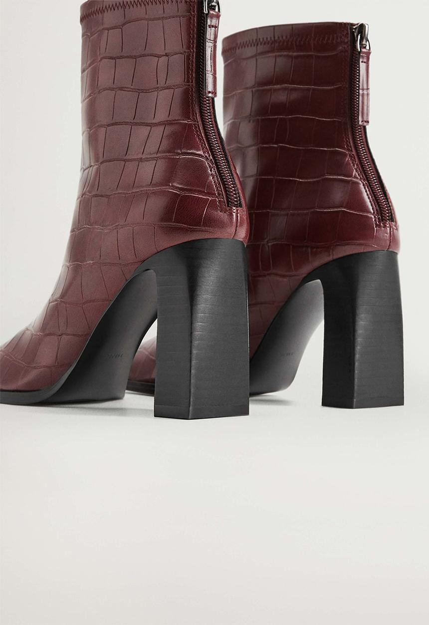 MANGO - Punto ankle boot - dark red