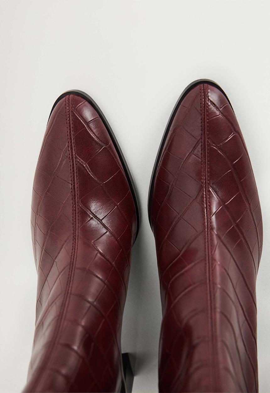 MANGO - Punto ankle boot - dark red