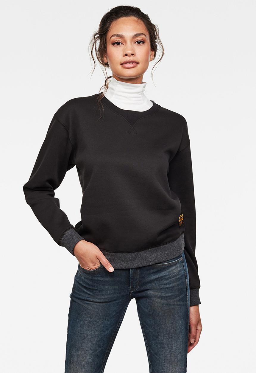 G-STAR - Premium core r sweater long sleeve - black