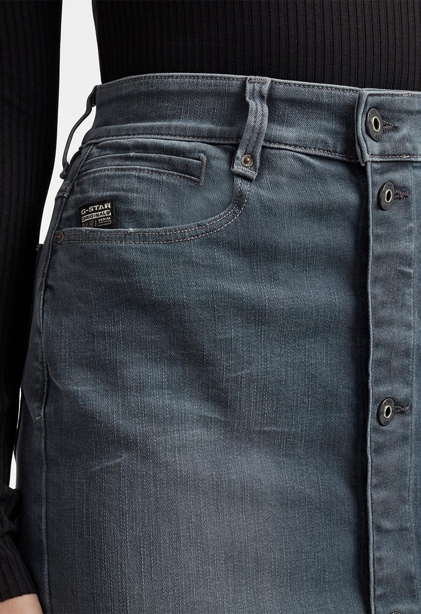 G-STAR - Noxer navy pencil button skirt - blue