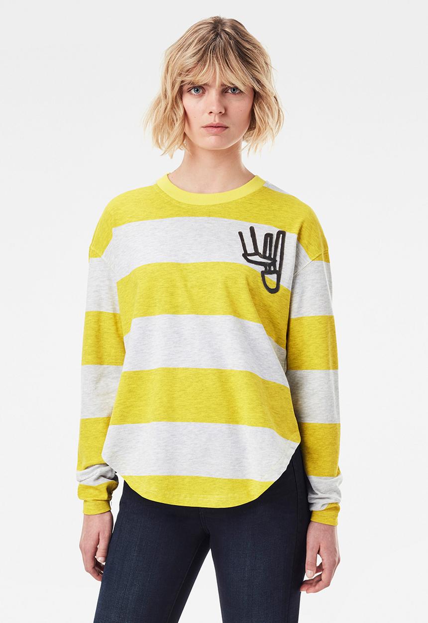 G-STAR - Striped sweater - yellow & white 