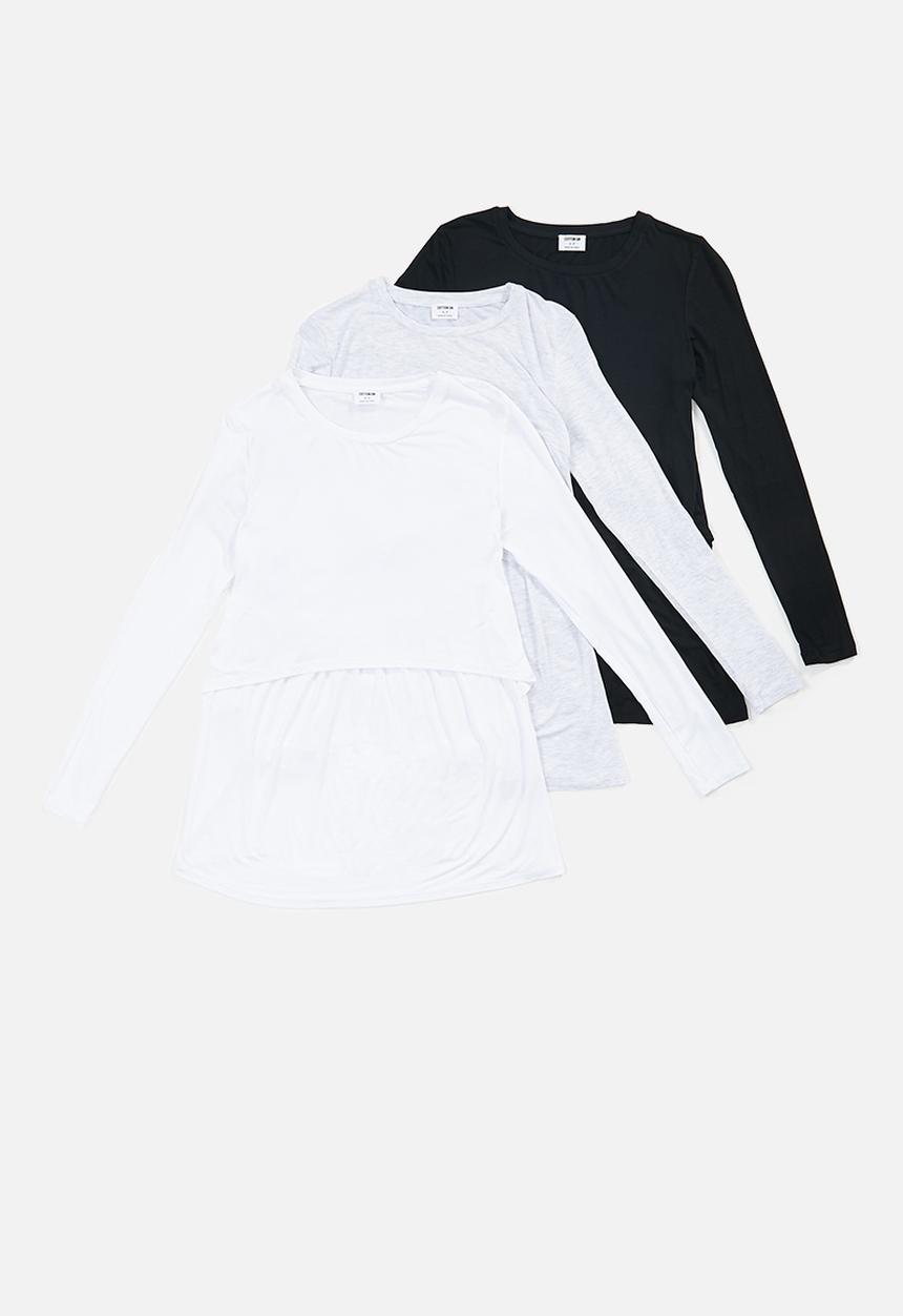 Cotton On - Maternity 2 in 1 long sleeve top_3 pack - multi