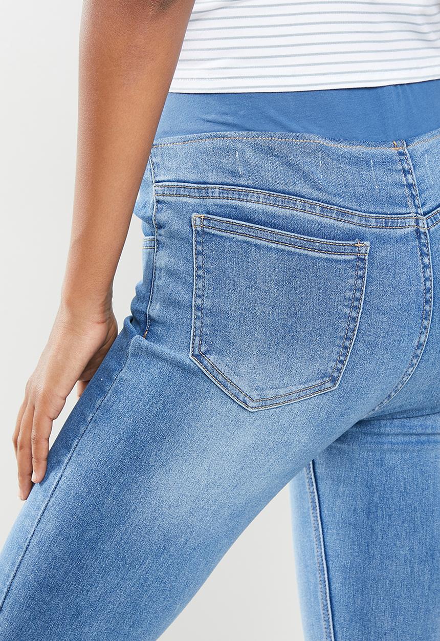 Cotton On - Maternity super stretch jeans under belly - blue
