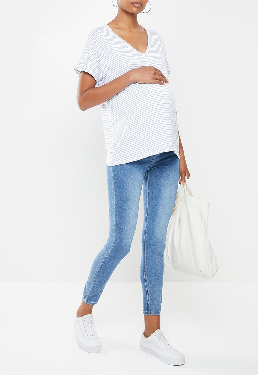 Cotton On - Maternity super stretch jeans under belly - blue