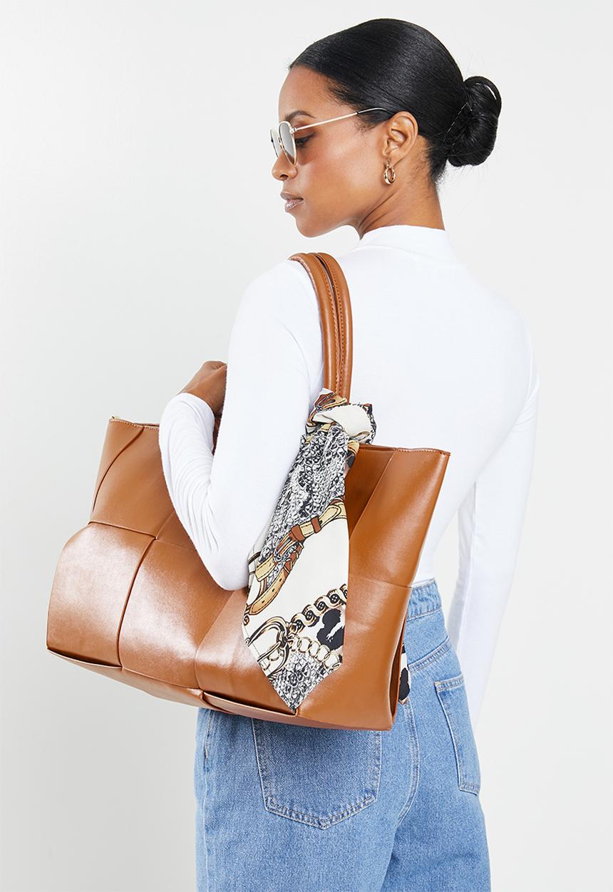 Superbalist - Baroque printed neckerchief - beige & brown 