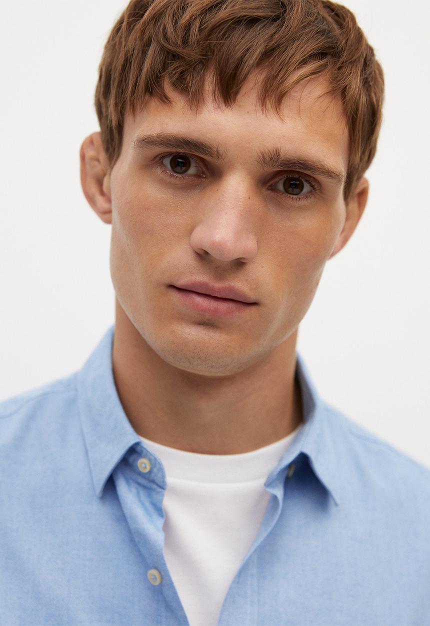 MANGO - Twill shirt - blue