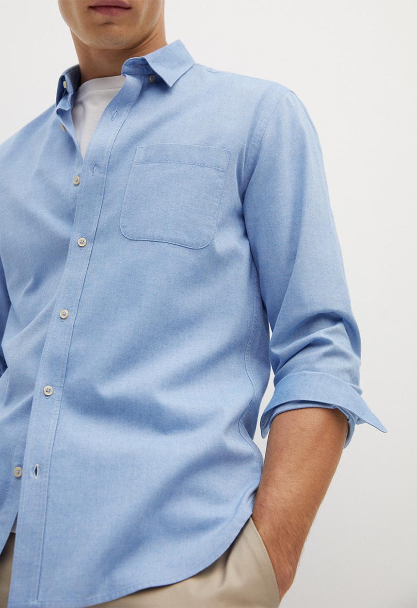 MANGO - Twill shirt - blue