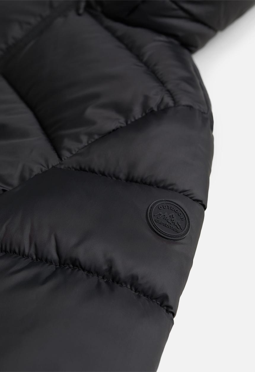 MANGO - Amerlong anorak - black