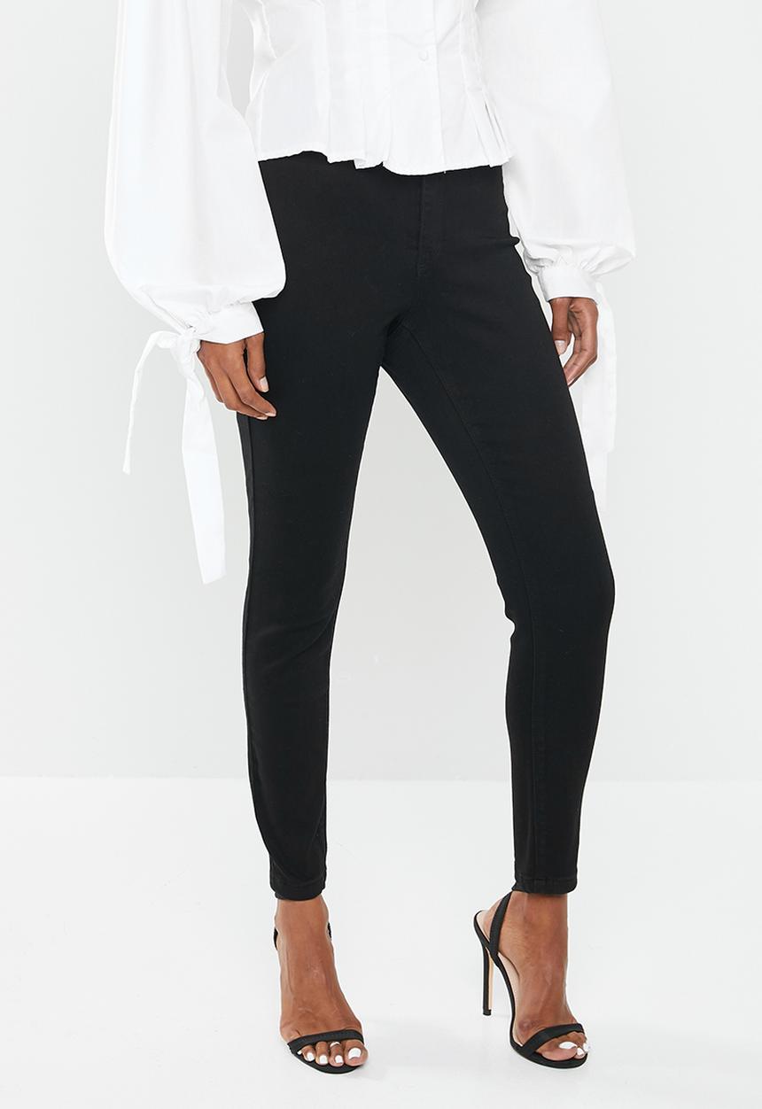 Missguided - Vice skinny high waisted jeans - black