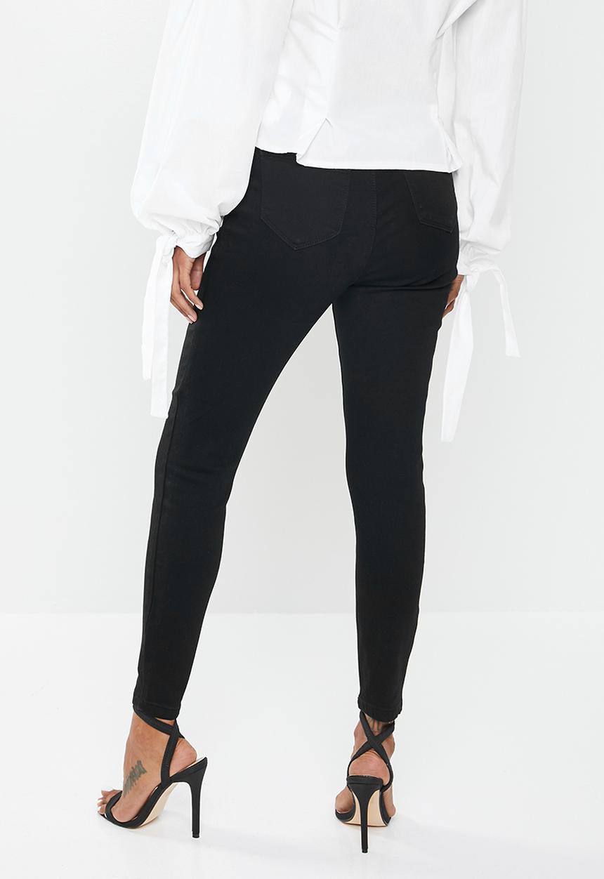 Missguided - Vice skinny high waisted jeans - black