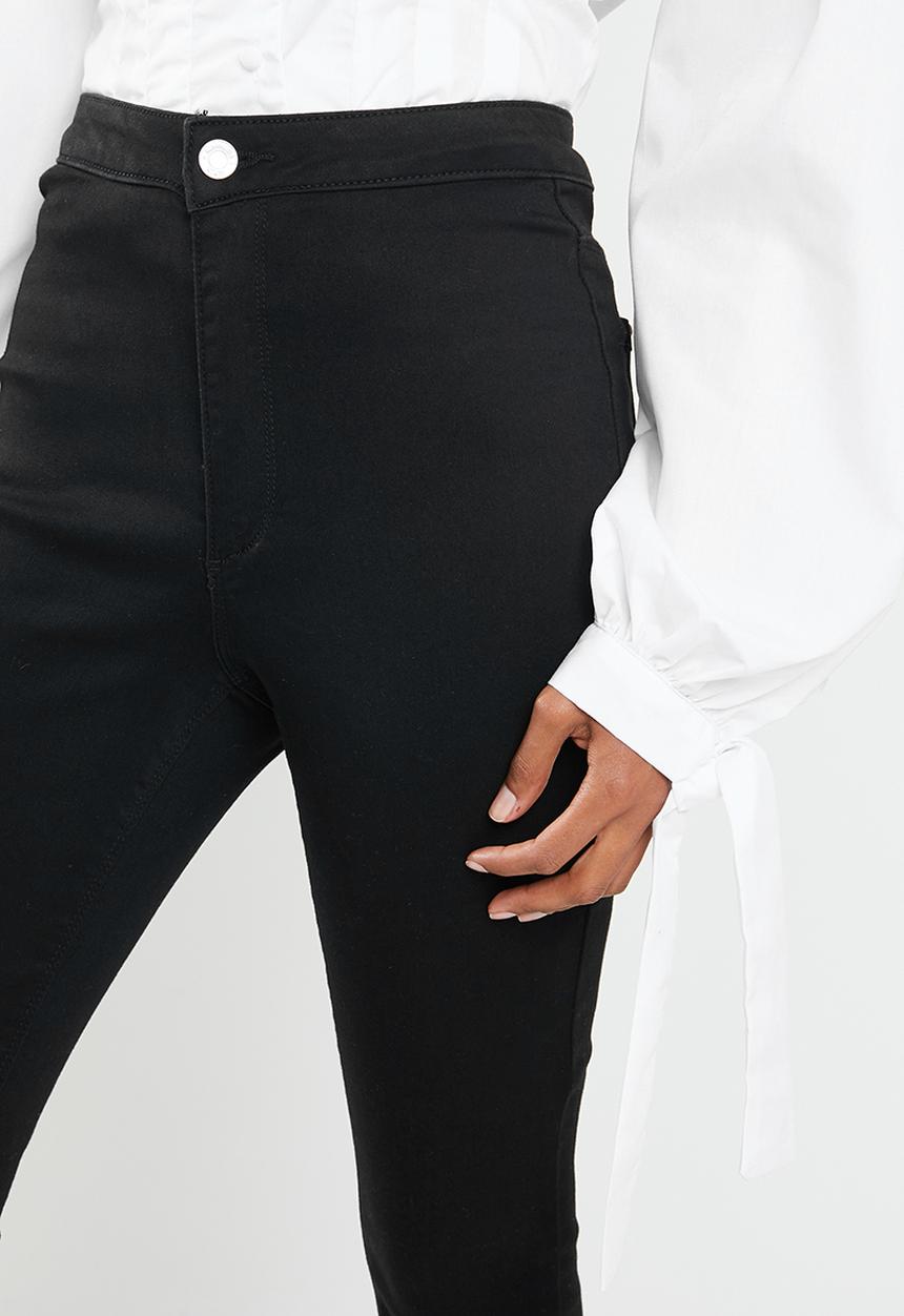 Missguided - Vice skinny high waisted jeans - black