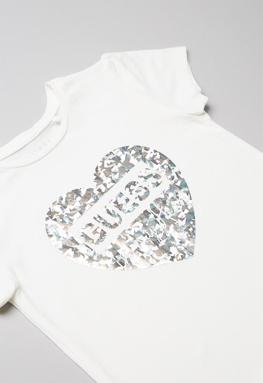 GUESS - Girls peyton hem frill tee - white