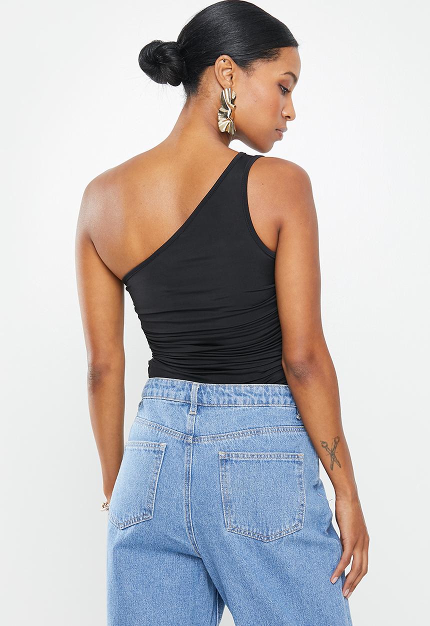 Missguided - Petite seam free ruched bust top - black