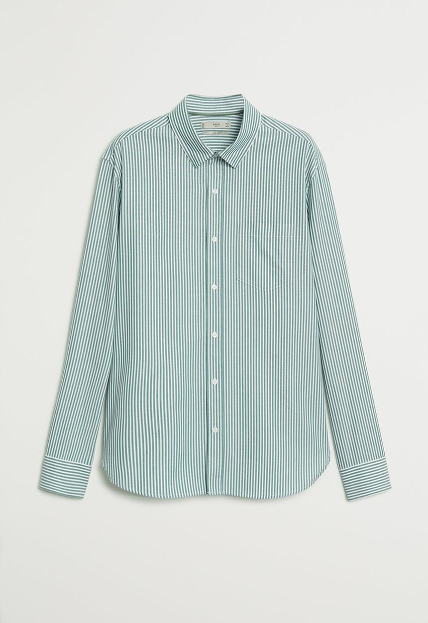MANGO - Kodak shirt - green & white 