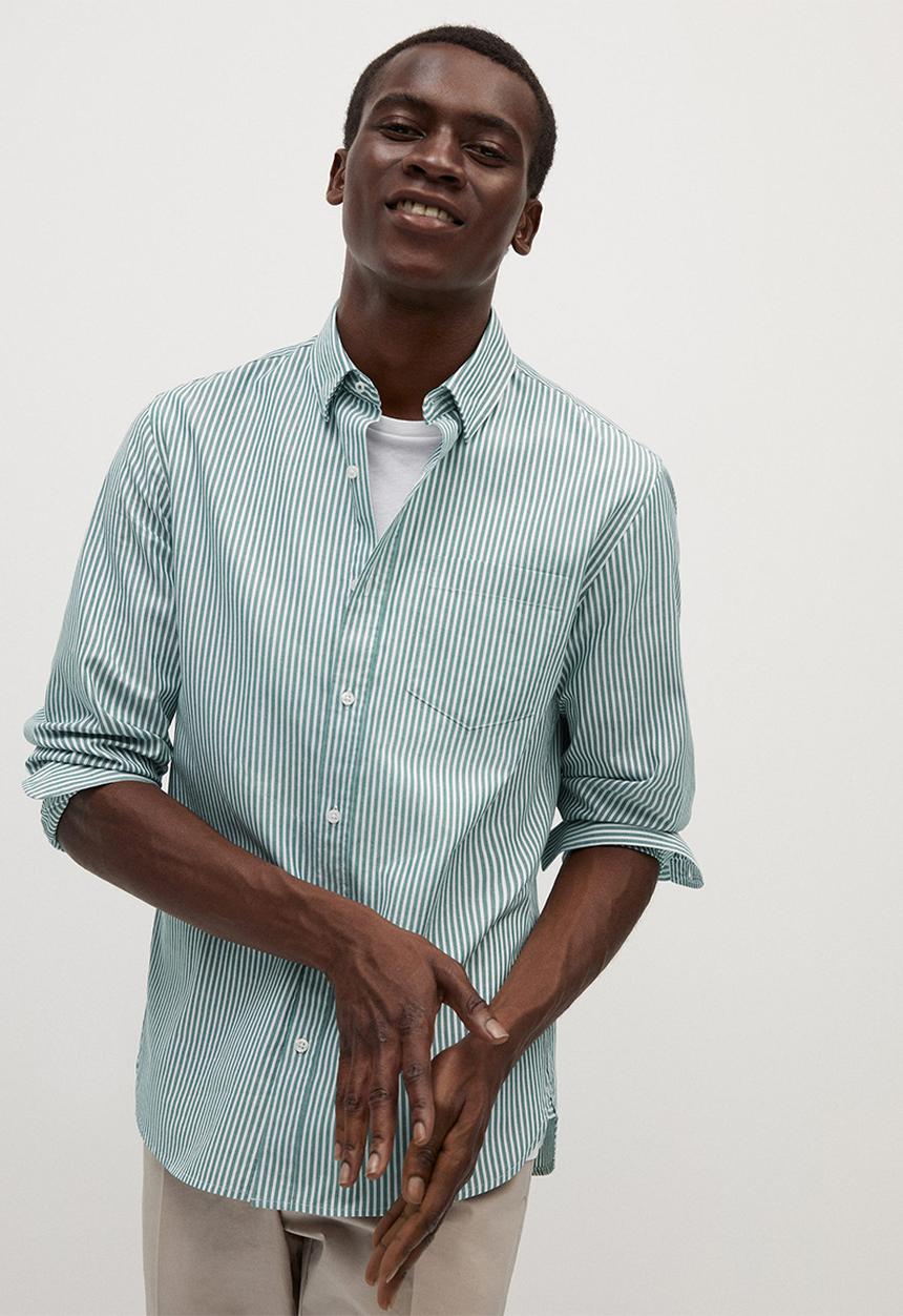MANGO - Kodak shirt - green & white 