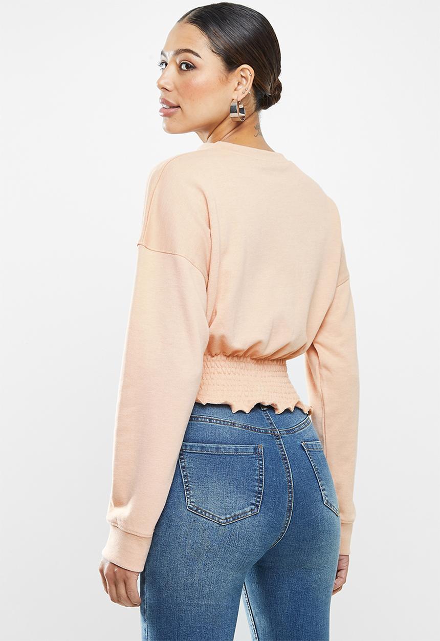 Missguided - Shirred hem oversized sweatshirt - neutral 
