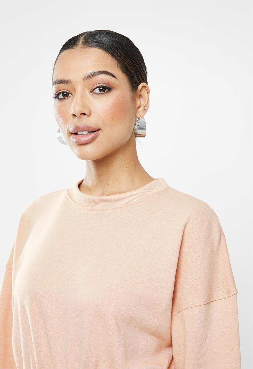 Missguided - Shirred hem oversized sweatshirt - neutral 