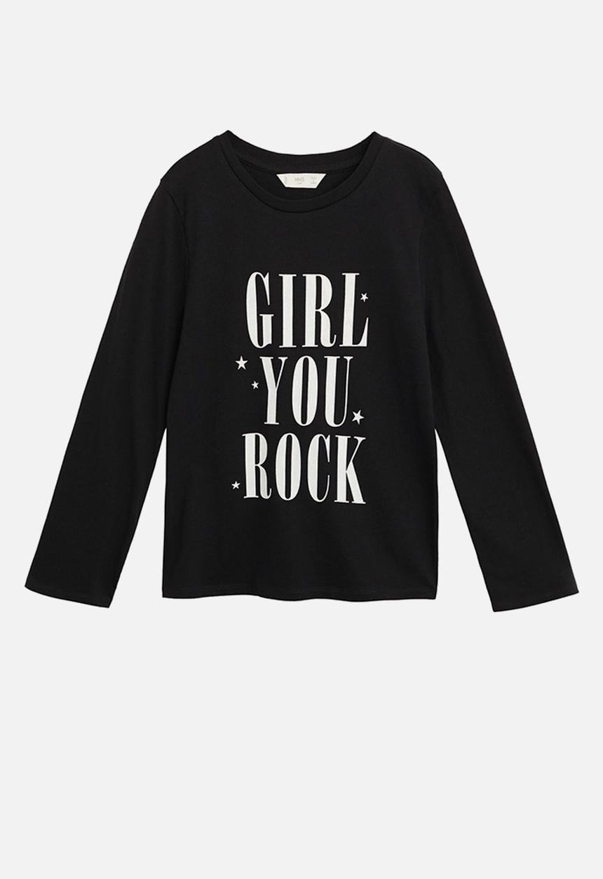 MANGO - Sheldon long sleeve tee - black
