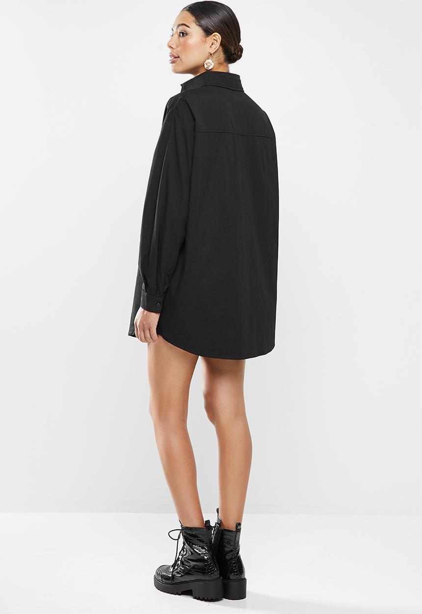 Missguided - Oversized shirt dress missguided - black