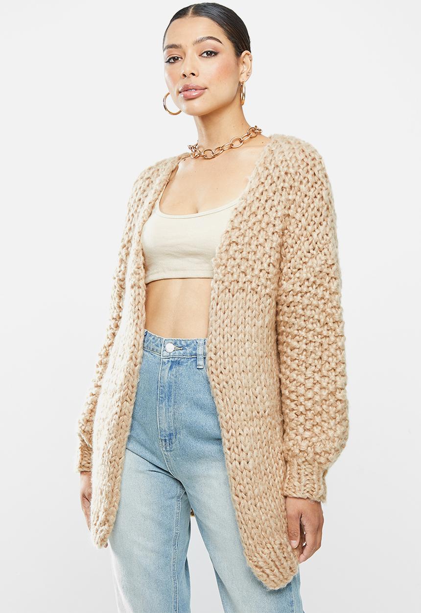 Missguided - Handknit cardigan - brown 