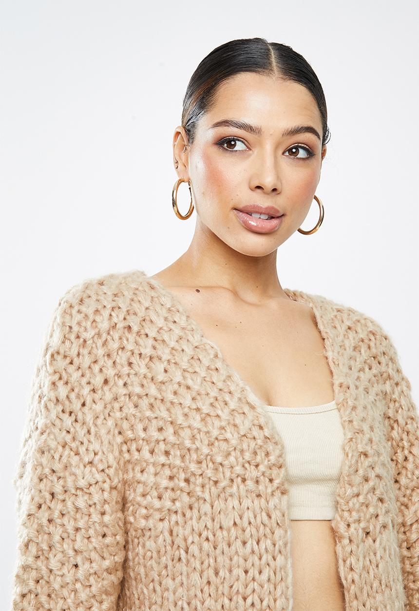 Missguided - Handknit cardigan - brown 