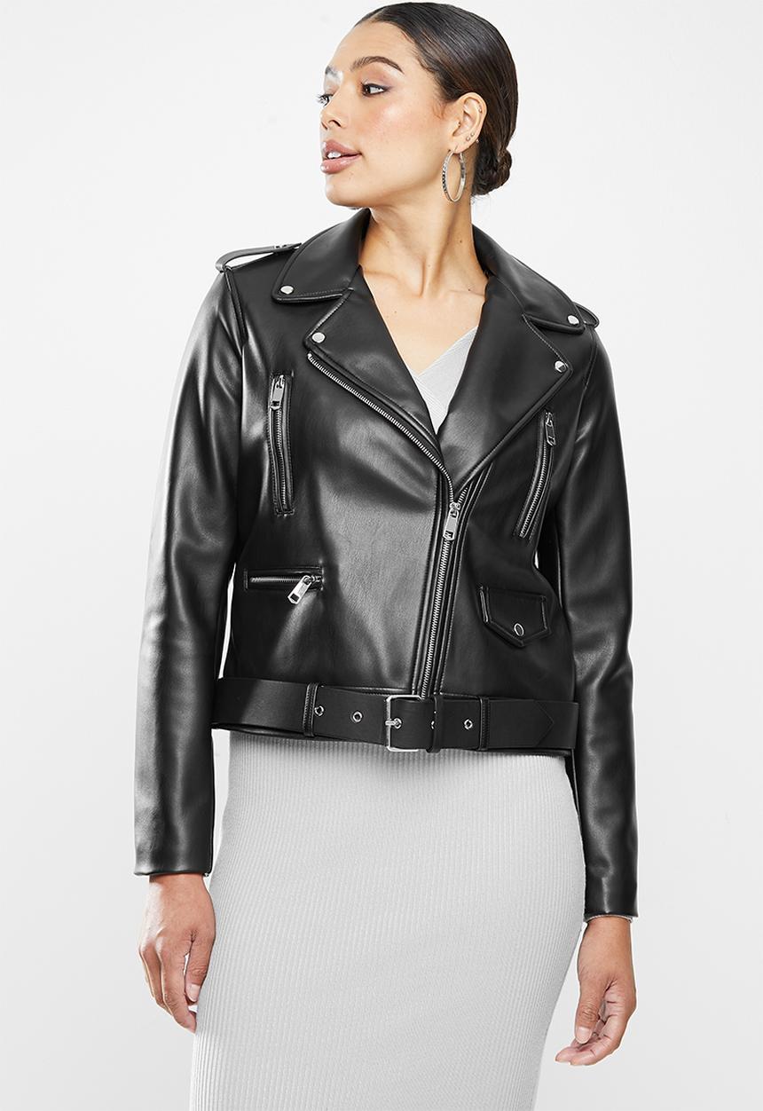 Missguided - Ultimate premium zip detail biker - black