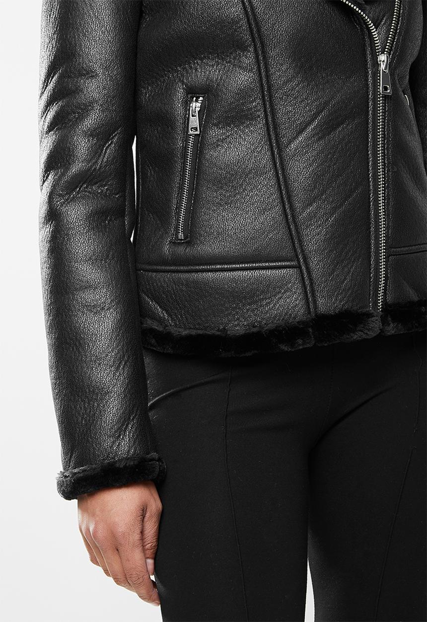 Missguided - Faux fur lined aviator - black